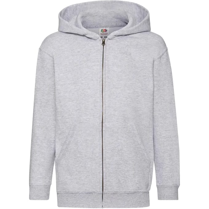Kindercapuchon met volledige rits Fruit of the Loom Classic