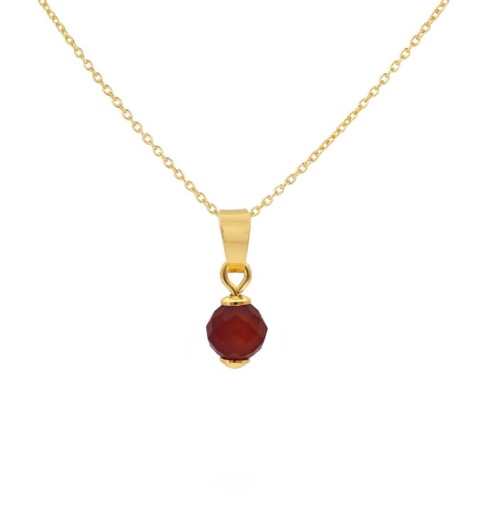 ARLIZI 2021 Ketting carneool hanger - verguld - 44 cm