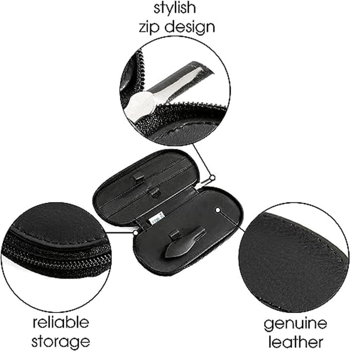 Luxe Manicure Etui van Echt Leer - Perfect voor Nagelverzorging en Reizen