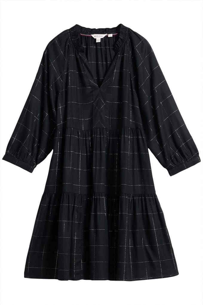 White Stuff Orla Check Dress Black Multi Größe: 10 | Midikleider Outlet | Damen | Schwarz
