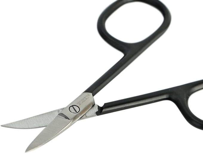Homey's nagelschaar - 9cm - gebogen punt - RVS - satin/mat zwart