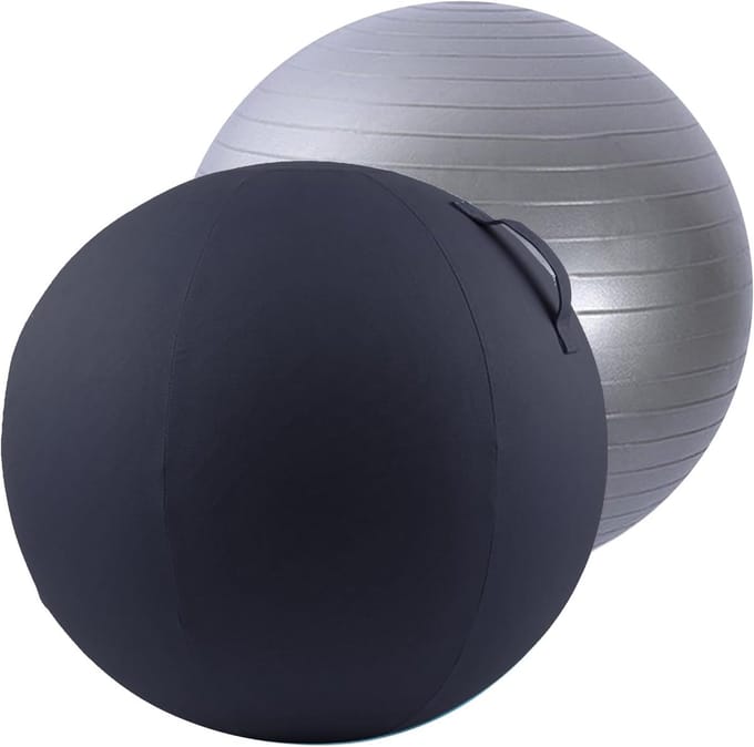 Zitbalhoes - Balkussen - Ergonomisch Zitten - Wasbaar Katoen - 65 cm - Donkergrijs