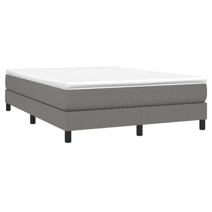vidaXL - Boxspring - bed - stof - donkergrijs - 140x200 - cm