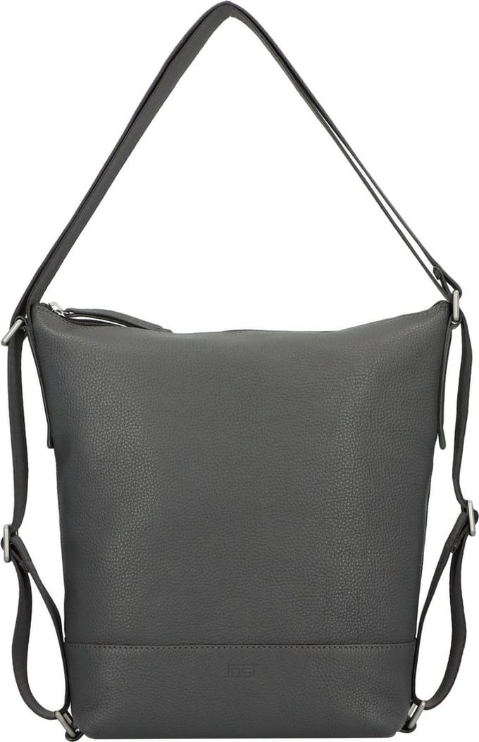 JOST Leren Schoudertas Vika 2-Way Bag Mid Grey Grijs