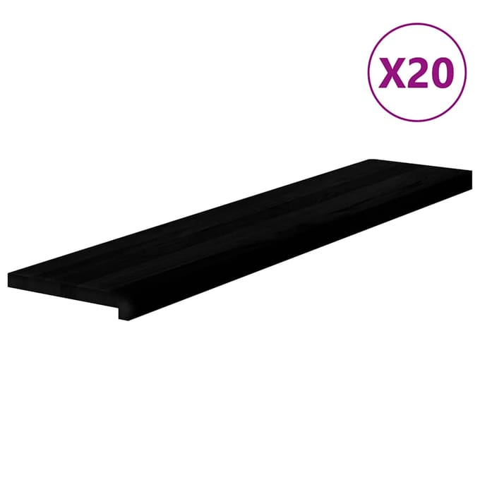 vidaXL - Traptreden - 20 - st - 120x30x2 - cm - massief - eikenhout - bruin-zwart