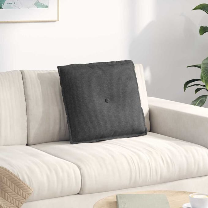 vidaXL - Rugkussen - Donkergrijs - 50 - x - 45 - x - 19 - cm - Corduroy - stof