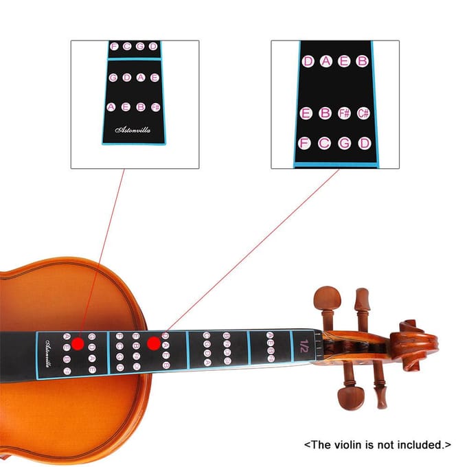 Oefen vioolvingergids Toetssticker Label Intonatiekaart Toetsmarkering 4/4 Violin black