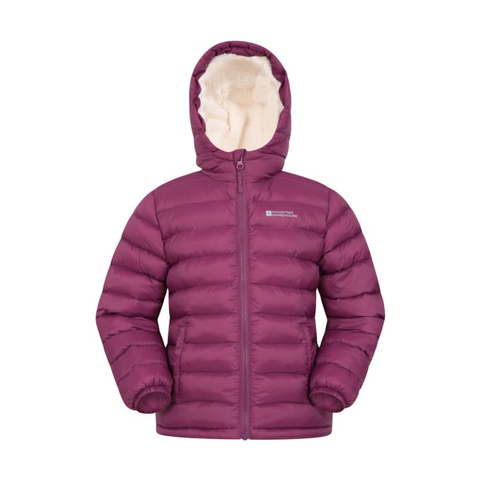 Mountain Warehouse Gewatteerde jas met imitatiebont voor kinderen/kinders (Roze)