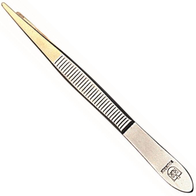 RÖR Solingen Epileer Tweezer / Pincet – 75 mm – Spits – RVS – Verguld