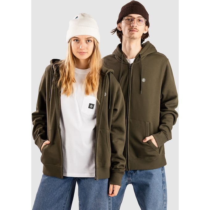Element Icon Embroidery Zip Hoodie groen