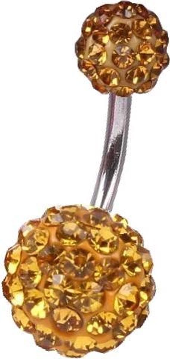 Fako Bijoux® - Navelpiercing - Disco Dots Duo - Oranje