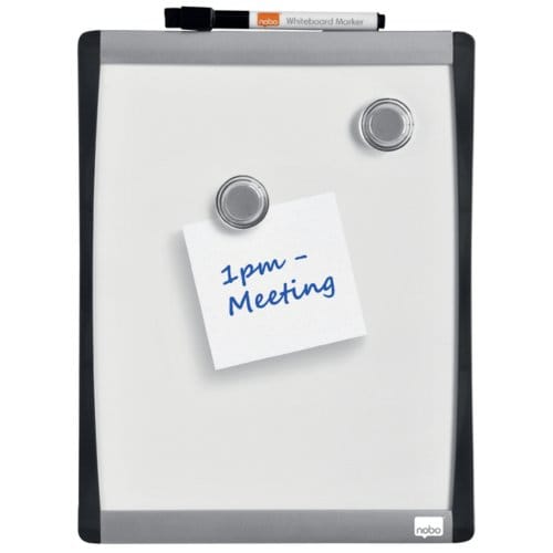 Nobo Magnetisch Whiteboard - 21,5 x 28 cm - Inclusief Marker, Magneten en Foamtape - Wit