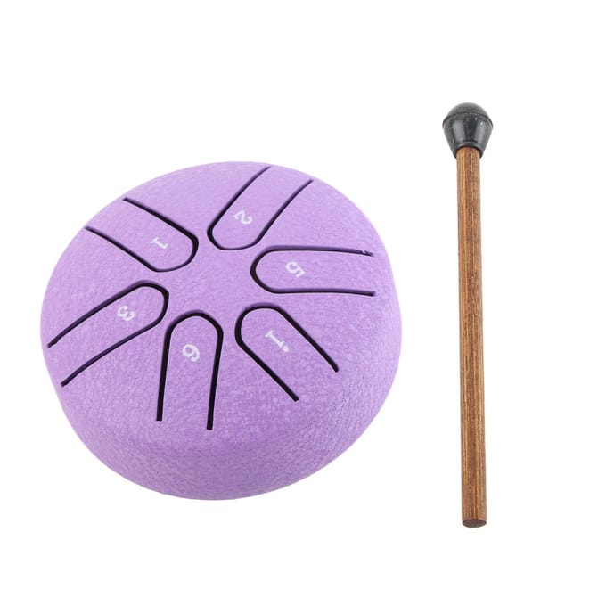 Handpan Drum Professioneel Mini 6 Noot Zorgeloze Tongdrum Slaginstrument met Drumstok paars