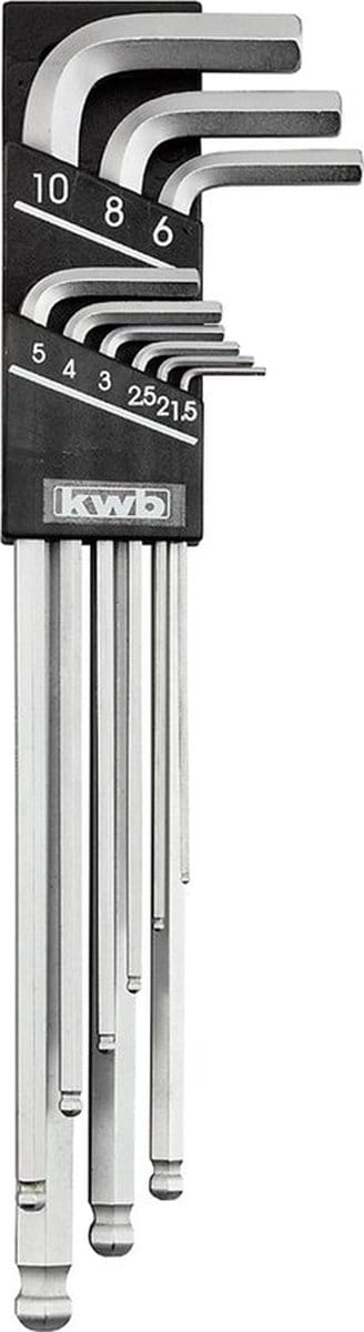 KWB inbus- stiftsleutelset lang model 9-delig