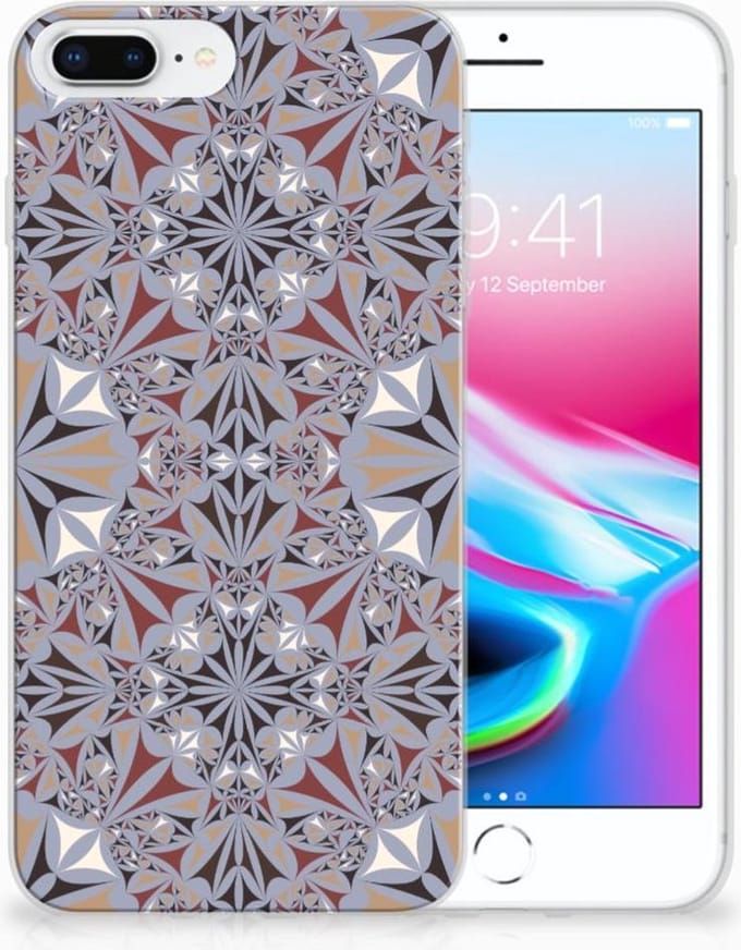 Apple iPhone 7 Plus | 8 Plus TPU Siliconen Hoesje Flower Tiles