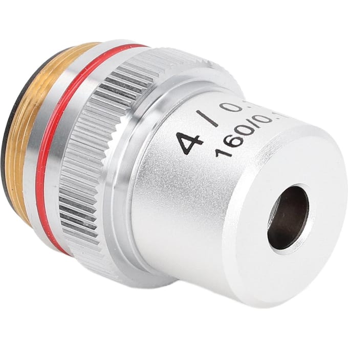 Objectif de microscope achromatique Argent 4X Objectif de microscope avec interface standard 20,2 mm