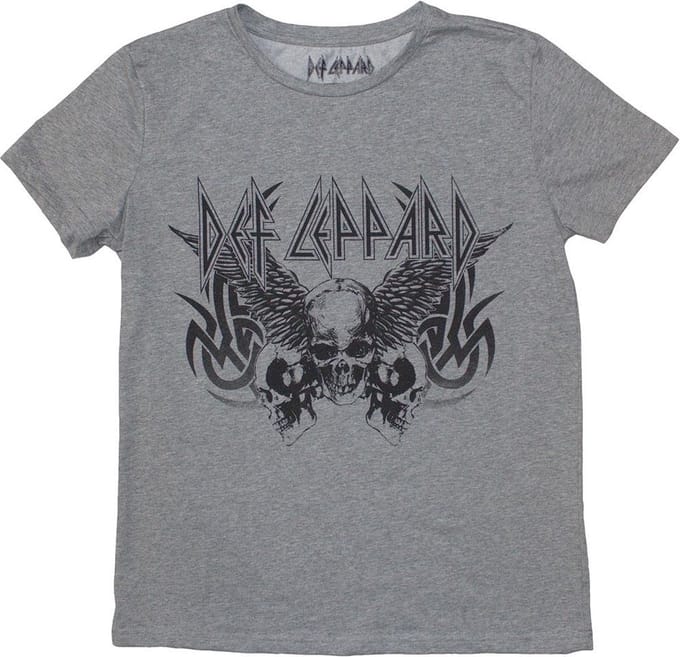 Def Leppard - Tribal Skull Dames T-shirt - S - Grijs