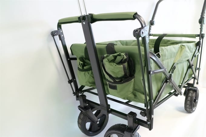 Premium XXL trolley olijfgroen met dak