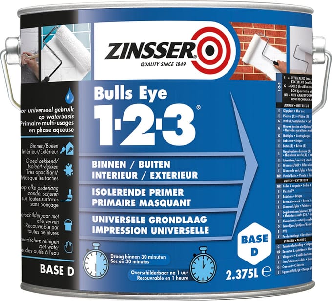 Zinsser Bulls Eye 1-2-3 2,5 liter - Hechtprimer
