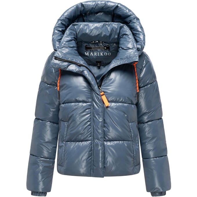 Marikoo dames gewatteerde winterjas Skyraa met capuchon & glanzend design