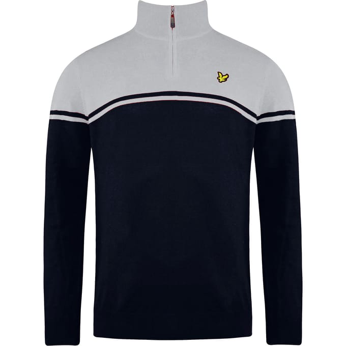 Lyle & Scott Croft Golf Heren Navy/Grijs Sweater