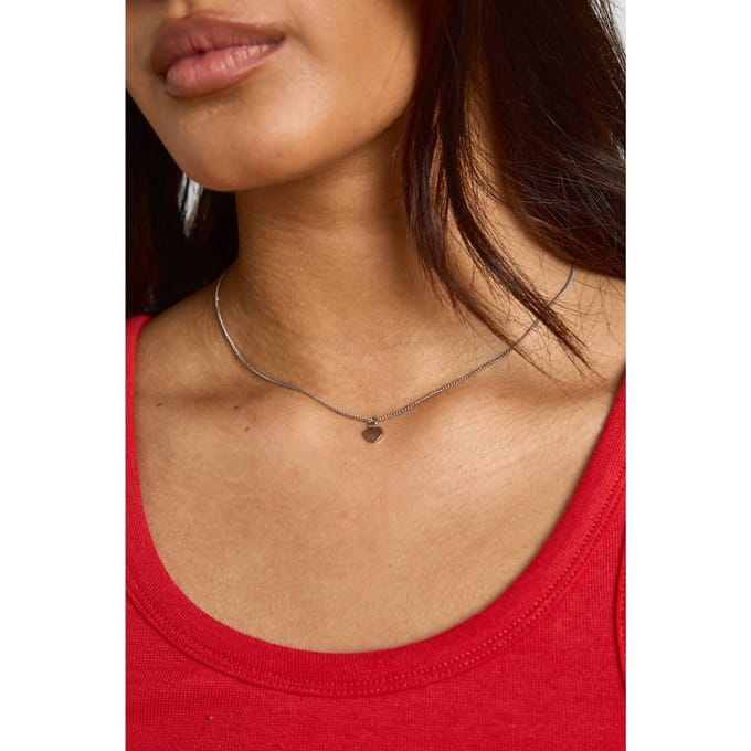 boohoo Dames Mini Hartjes Hanger Ketting | Zilver