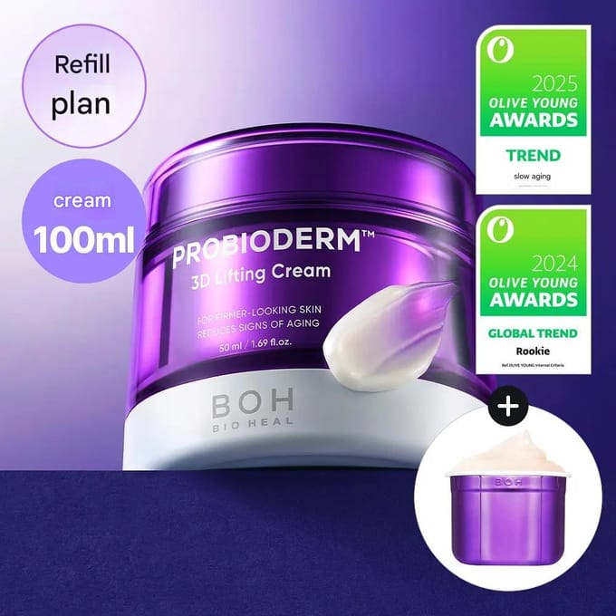 BIOHEAL BOH Probioderm 3D Lifting Crème 50ml + 50ml Gezichtscrème Verstevigend Elasticiteit purple
