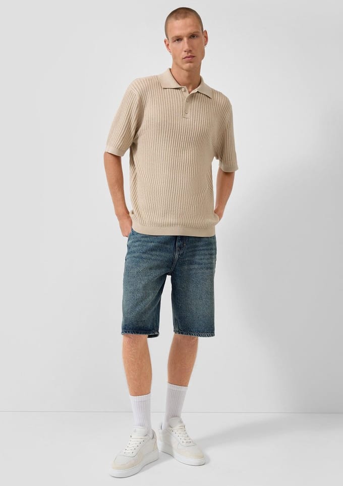 Korte spijkerbroek met middelhoge taille QS