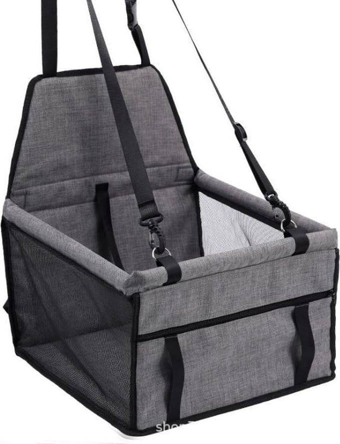 Nixnix® - Dierenmand - Auto - Kat - Hond - Mand - Grijs - 36 x 43cm