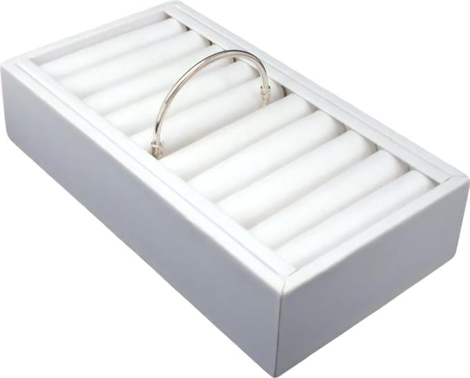Armbanden Display Tray Wit Kunstleer voor 9 Stuks Sieraden