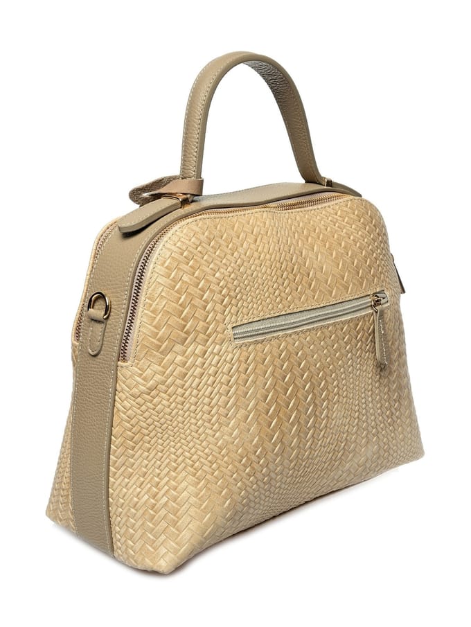 Isabella Rhea Beige Rundleer Tas