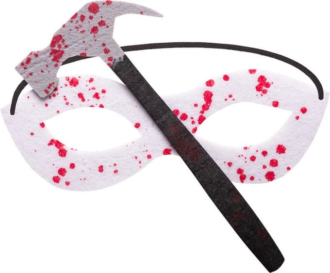 Carnival Toys Verkleedmasker Bebloed Hamer Vilt Wit/grijs One-size - Halloween Eng Scary