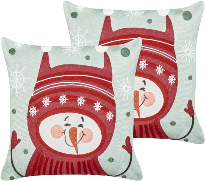 CUPCAKE - Sierkussen set van 2 - Rood/Groen - 45 x 45 cm - Katoen