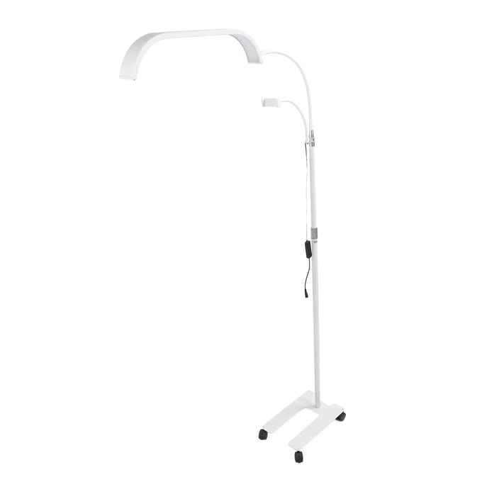 Wimperlicht Wimpertechnicus Extensions Intrekbare Vloerlamp 3200~5600K met Telefoonhouder Rollenbasis EU Plug wit