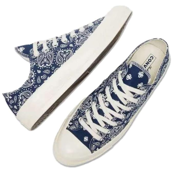 Converse Chuck 70 Low Paisley Dames Sneakers Blauw Marine Wit A15751C 38 gray
