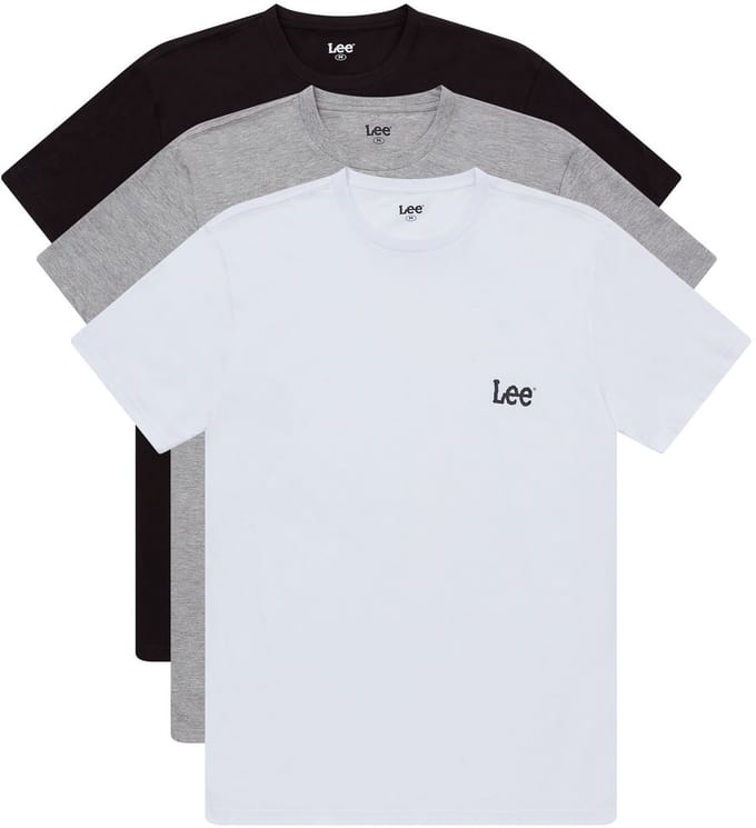 Lee - Mens T-shirt Larkin - Black/Grey/White - 3-pack - M