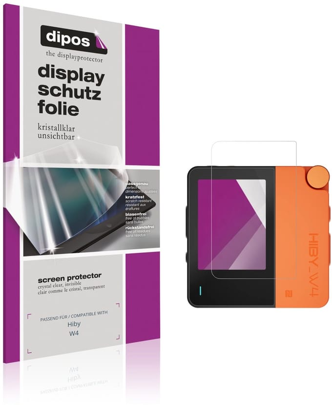 dipos – 4x Beschermfolie geschikt voor Hiby W4 | Krasbestendige & heldere Screenprotector Ultra-Thin