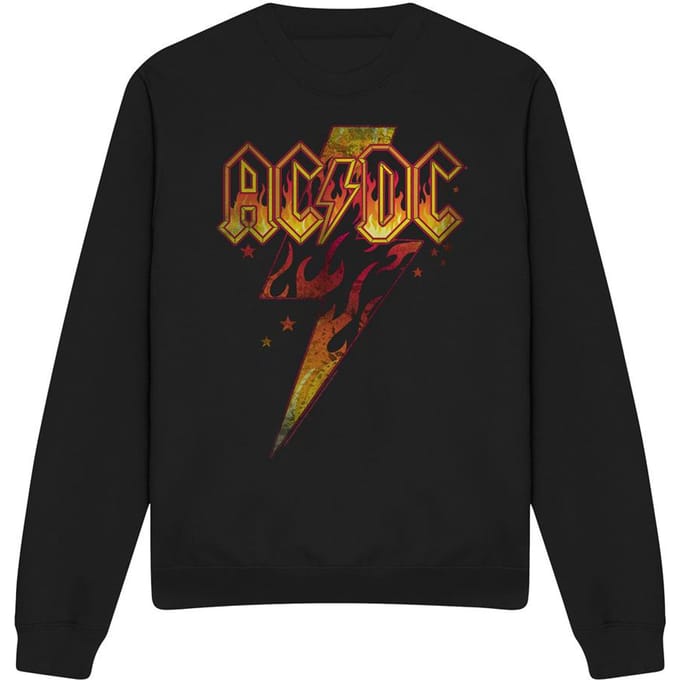 AC/DC Volwassen uniseks Fire Bolt Sweatshirt (Zwart)