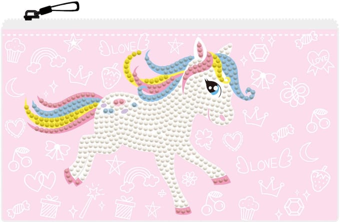 Diamond Dotz etui met rits - Pony Frolic - creatieve knutselset.