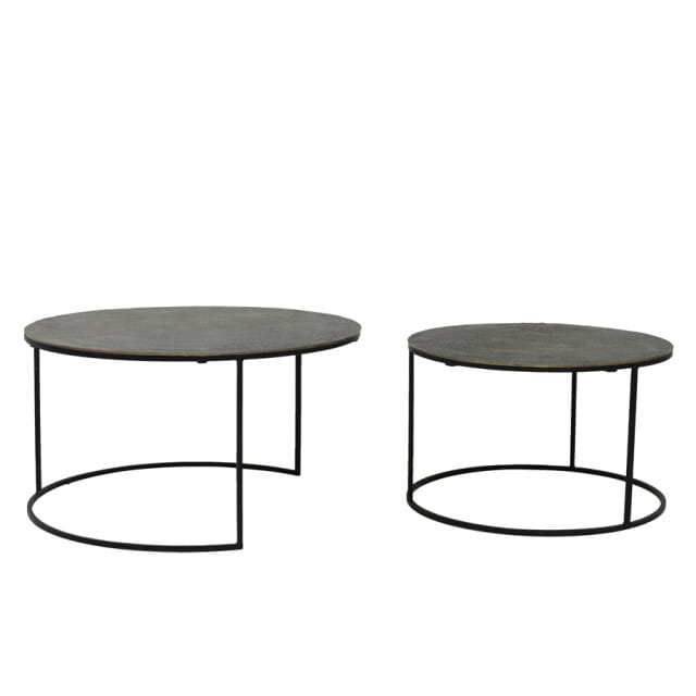 Light & Living Salontafel Rengo - Antiek Brons - Ø61+Ø76cm - Modern