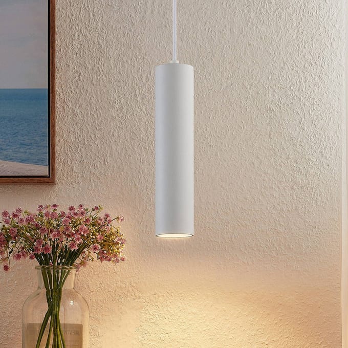 PRIOS - hanglamp - 1licht - IJzer, aluminium - H: 25 cm - GU10 - zandwit