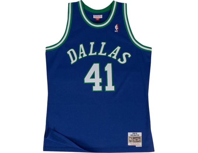 Mitchell And Ness NBA Dallas Mavericks 1998-1999 Dirk Nowitzki Shirt Blauw