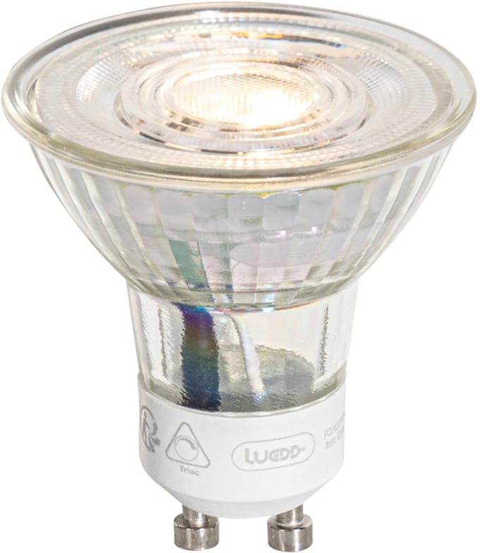LUEDD GU10 50mm 3-staps dimbaar in Kelvin LED lamp helder 4.9W 450 lm 2000-2700K