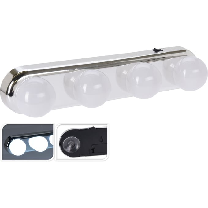 Vilde - Spiegelverlichting 4 LED - Zuignap - Batterijgevoed