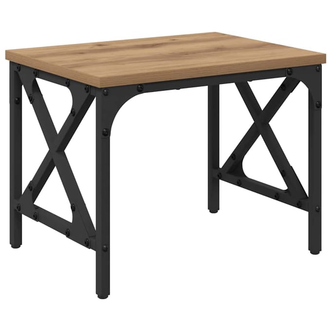 vidaXL - Printerstand - Artisanaal - eiken - 40 - x - 30 - x - 31 - cm - Bewerkt - hout