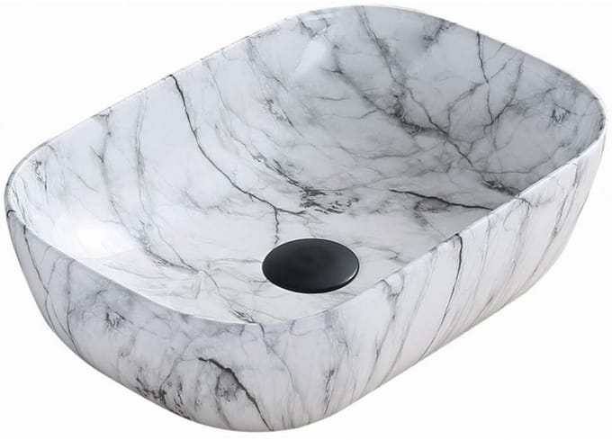 Mexen Rita opzetwastafel 45 x 32 cm, witte steen - 21084591