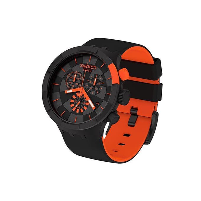 Swatch Groot Wijzerplaat Trendy Replica Waterdicht Drie Ogen Sport Koppel Horloge Mannen Horloges SB02B402 Black black