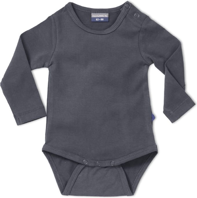 Silky Label romper glacier grey - lange mouw - maat 62/68 - grijs