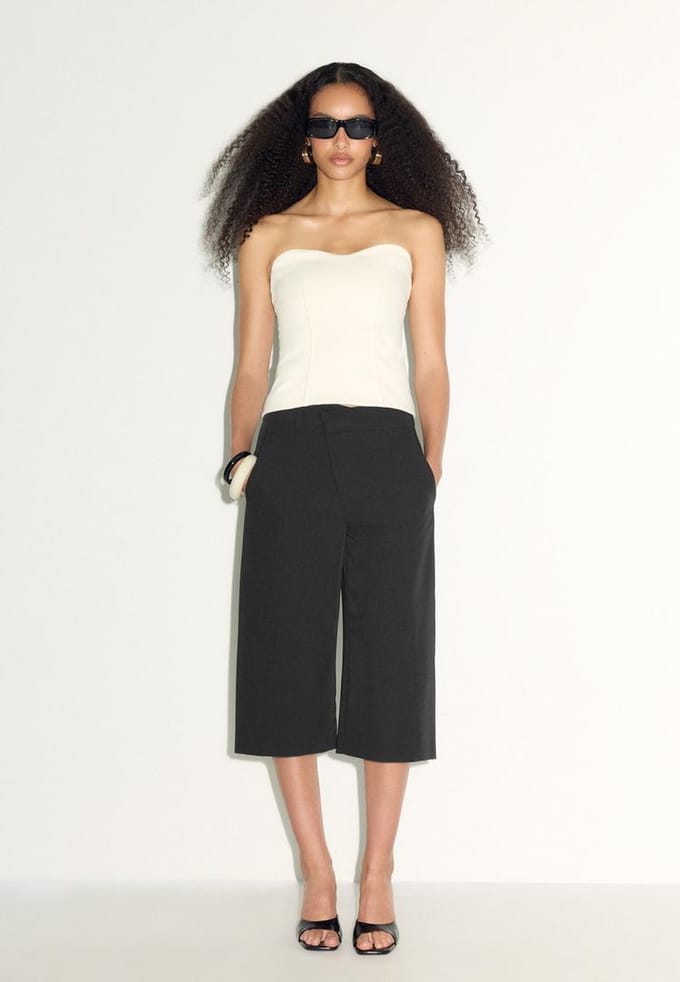 Stradivarius Nette bermuda met gekruiste taille  Zwart 34