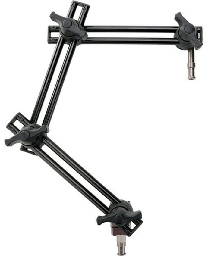 3 Sectie Dubbel Scharnierende Arm zonder Beugel voor Camera en Verlichting